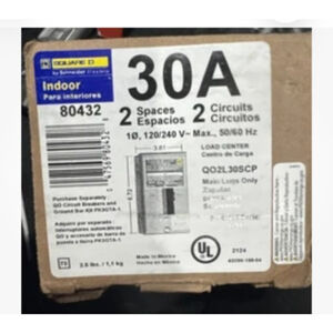 Square D QO2L30SCP 30A 120/240V 1-Phase Indoor Main Lug Load Center